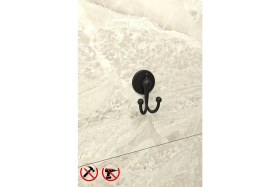 Resim Alper Banyo Lotus Siyah Bornoz Askılığı Havlu Asacağı Montajlı 