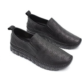 Resim Prego İniesta İçi Dışı Hakiki Deri Şeffaf Termo Kaymaz Taban Günlük Kadın Comfort Ayakkabı Siyah Siyah 