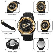 Resim Rogfer Skmeı 2098 Çok Fonksiyonlu Erkekler 50 M Su Geçirmez Termometre Çift Ekran Dijital Bilek Saati Siyah Çok Renkli Çok Renkli 