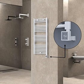 Resim Haiti Elektrikli Havlupan 500x1100 Düz Beyaz Parlak (KTX3 Termostat) 600 Watt 