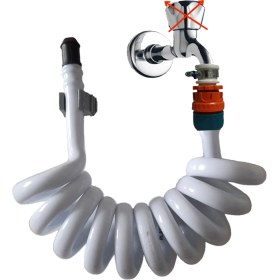 Resim Plasyay Spiral Wc Taharet Hortumu Rekorlu ve Duvara Sabitlemeli 120 Cm Beyaz 