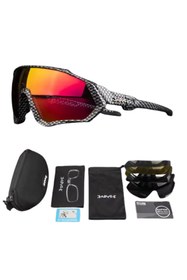 Resim KAPVOE Cloudy Değişebilir 5 Lens Mtb Polarize Bisiklet Spor Dağ Kayak Gözlüğü 