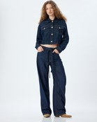 Resim Oversize Kot Pantolon Kemer Detaylı Cepli Bol Paça - Balon Fit Jean 
