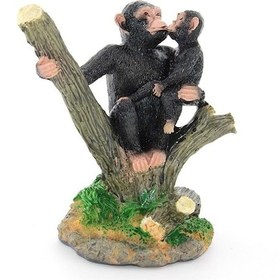 Resim Polyester Dal Üstünde 2'li Maymun Biblo Dekoratif Hediyelik 