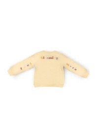 Resim Kız Çocuk Çiçek Desenli Pamuklu Sweatshirt-14280 Bej 