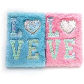 Resim LOVE Tasarımlı Peluş Hatıra Defteri 