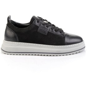 Resim Bambi Siyah Siyah Hakiki Deri Erkek Sneaker E01398071201 