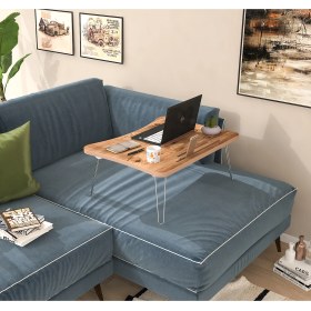 Resim 2K Mobilya Maya Katlanır Laptop Sehpa Çalışma Kahvaltı Masası 