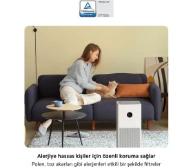 Resim Xiaomi 43M² Yatak ve Çalışma Odası Uyumlu Sessiz Hava Temizleyici Wi-Fi ve Sesli Komut Destekli, Alerjenlere Karşı Etkili 