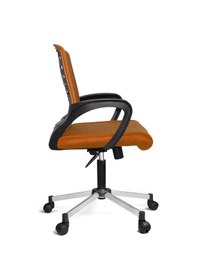 Resim Türksit Karizma File Çalişma Koltuğu Metalik Gri Boyalı Ayak Turuncu 