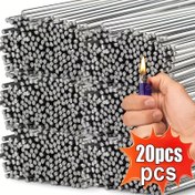 Resim 20 Adet Düşük Sıcaklık Kaynak Çubukları - Metal Tamiri için Pil Gerektirmeyen Alüminyum Lehim Telleri, Mekanik Uygulamalar için Endüstriyel Dayanıklılıkta Kaynağı Araçlar, Kaynak Aksesuarları, Parlak Metallik Yüzey, Metal Yapı 