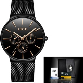 Resim Hanyang Tüm Siyah Lıge Erkek Saatler Üst Marka Lüks Su Geçirmez Ultra Ince Tarih Saat Erkek Çelik Kayış Rahat Kuvars Izle Erkekler Spor Kol Saatleri (Yurt Dışından) 