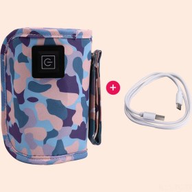 Resim Skycity Bebe Süt Biberonu Isıtıcı Kılıfı - Taşınabilir Sıcaklık Sabitleyici, Ev Ve Dışarıda Kullanım, Evrensel Uyumlu, Kartoon Kamuflaj Mavi + Veri Kablosu 