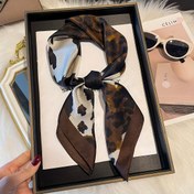 Resim Şık Leopar & İnek Baskılı Kare Şal - Şık Siyah Kurdele Tasarımı, Günlük Geziler ve Ofis Giyiminde Çok Yönlü, Polyester, Elde Yıkanabilir, Günlük Moda İçin Mükemmel, Rahat Aksesuar | Cesur Desen Şalı | Polyester Kumaş 