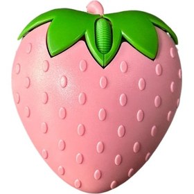 Resim Neevoyu Pink Çilek Desenli İki Modlu Kablolu/kablosuz Sessiz Fare - Otomatik Uyku, Gizli Alıcı, Kaymazsız Silikon Tekerlek, Cilt Dost Mat Dokuma Diğer 