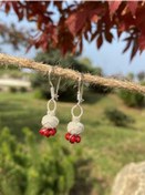 Resim Gümüş Kazaziye Tomurcuk Küpe-Bordo 