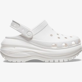 Resim Crocs Classic Kadınlar İçin Mega Terlik 207988-100 Beyaz Renk Düz Topuk Hafif Malzeme ile Konfor Sağlar 