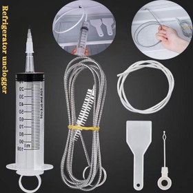 Resim Buzdolabı 5 adet Set: Drenaj Yılanı, Hortum, Temizlik Fırçası, Buz Küreği ve Su Drenajı Engeli Giderme için Buzdolabı Temizleme Fırçası 