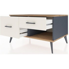 Resim Kronos Şifonyer 2 Çekmeceli 88x59x48 Antrasit-çam/aytaşı Çam/aytaşı 