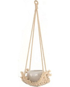 Resim Sones W Tipi Makrome Asılı Çiçek Saksıları Dekorasyon İç Mekan Dış Mekan Örgülü Halat Asılı Saksı Bitki Tutucu 