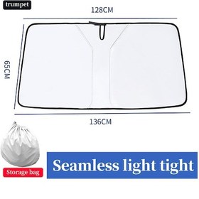 Resim Lemestar Araç Güneş Engelleyici Titanyum Gümüş Kalın Malzeme Isı Yalıtımı Kırıcı 136x65cm Küçük Boy Dikdörtgen Tam Otomobil Uyumlu 