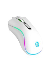 Resim HP G100 1600 Dpı Usb Kablolu Optik Ledli Gökkuşağı Aydınlatmalı Oyuncu Mouse Beyaz 