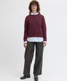 Resim Jack & Jones Kadin Bisiklet Yaka Alpaka Yünlü Kazak - Evi - 12281702 Cabernet 