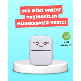Resim AyrStore Buğz Mini Termal Yazıcı Kablosuz Taşınabilir Bluetooth Bağlantılı 200 Dpı 