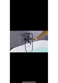 Resim İsaoğlu Yapı Siyah Duş Seti Siyah Vintage Duş Sistemi Klasik Tasarım Işlemeli Duş Seti Siyah 