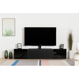 Resim Sonorous Tv Sehpası 85 Inç Tv Uyumlu Monte 200 Cm St 200-Blk-Blk 