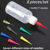 Resim 7 başlı oval sıkma şişesi seti, sanat boyama için çok yönlü, 50ml/1.7oz mini sıkma şişesi, yapıştırıcı şişesi, çeşitli nozul başlıkları ile donatılmış, el yapımı el sanatları, tel çizim kazanı ve tel sallama için ideal 