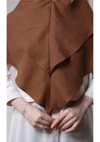 Resim Hürrem Bone Taba Pratik Hazır Geçmeli Tesettür Eşarp Pamuk Caz Kumaş Çift Katlı Düz Hijab 2303 33 