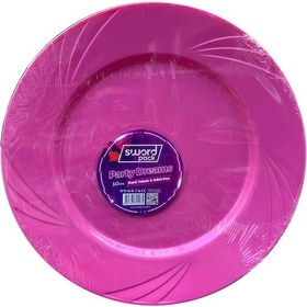 Resim Kullan At Parti Davet Sunum Servis Plastik Sert Mika Tabak - 26 Cm. - Pembe - 6 Adetlik 3 Paket 