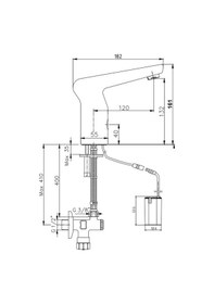 Resim Eca Fotoselli Lavabo Musluğu Pilli 108108047 Tek Su Girişli 