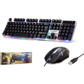 Resim HADRON Oyun Ledli Q Klavye - Mouse Set H8370 