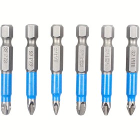 Resim 6-Pack KALIM Manyetik Anti-Kaydırma Tornavida Uçları, Phillips Başı, 1/4" Altıgen Gövde, Güç Tornavida Matkap Darbe Sürücüsü için, Metal Yapı, Ev İyileştirme El Alet Seti 