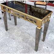 Resim Dresuar Motifli Ayna Kaplamalı Model Parlak Gold Renk Kayın Torn (382320600) Altın 