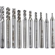 Resim Profisher Hss Düz Shank 4 Flüt End Mill Kesici Cnc Uç 10 Lu Set 2MM-10MM 