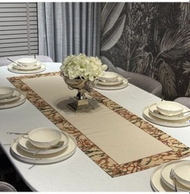 Resim Keten Lalin Desen Runner 40x140 Cm Çok Renkli 