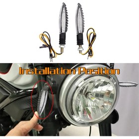 Resim Steellaar Dönüş Sinyali LED Işığı E24 Akan Su Yanıp Sönen Göstergesi (Yurt Dışından) 