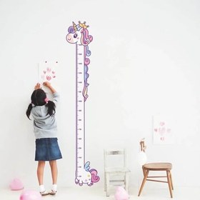 Resim caju art & decoration Sevimli Unicorn Ahşap Kaliteli Çocuk Odası Boy Ölçer Dekor 