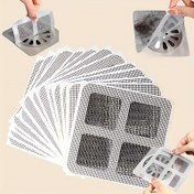 Resim 10/30/50/100 Adet Paslanmaz Çelik Duş Gideri Saç Tutucu Sticker - Banyo, Mutfak, Küvet ve Lavabo için Tek Kullanımlık Ağ Kapaklar - İnsan ve Evcil Hayvan Tüyü Engelleme, Esnek Ağ Tasarımı, Etkili Su Akışı 