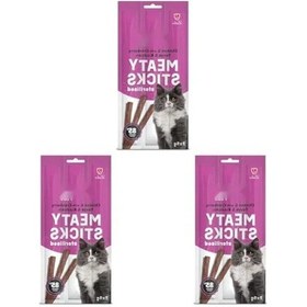 Resim Tavuk Ve Turna Yemişi İçeren Kedi Çubuğu, 15 Gr, 3'lü Paket 0.75 LT - 2.5 LT - 12 KG 