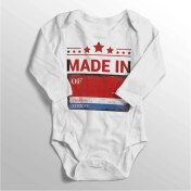 Resim Limon Unisex Bebek Beyaz Trabzon Of Sokak Tabelası Baskılı Zıbın 