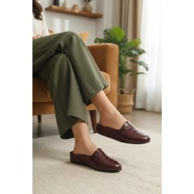 Resim Pierre Cardin Bordo Hafif Önü Kapalı Kadın Ev Terliği PC-55373 Z 
