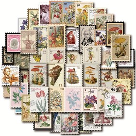 Resim 50 Adet Vintage Peri & Mantar Ormanı Stickerları - Scrapbooking, Günlükler, Laptoplar, Su Şişeleri & Kart El Sanatları için Benzersiz, Yeniden Kullanılabilir Çıkartmalar, Kış, Yeni Yıl için Mükemmel 