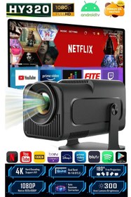 Resim HARVOX HY320 Mini Projeksiyon Cihazı Taşınabilir Android Sistemli Wifi HDMI USB Destekli Projektör 
