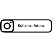 Resim Instagram Logo Kişiye Özel Hesap Ismi Sticker 26 x 7 cm 