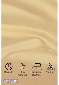 Resim Tekli %100 Pamuk Kumaş Peçete Krem 50x50 Cm Mutfak Bezi Sofra Sunum Servis Peçetesi Krem 