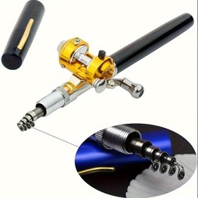 Resim 1 Takım Taşınabilir Mini Kalem Olta, Cep Boyutlu Makara ile Katlanır Teleskopik Hafif Beyaz Hızlı Aksiyon Akarsu ve Göller için Seyahat Balık Avı Ekipmanları - Kompakt Tasarım, Hassas Mühendislik, Pürüzsüz Atış Kamisi, Çanta Bedeni Oltalar, Şehirliler ve Maceracılar 